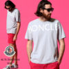 MONCLER モンクレール メンズ Tシャツ MONCLER ロゴ プリント クルーネック 半袖 ライトグレー ブランド トップス コットン MC8C7C510829H8 送料無料