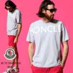 MONCLER モンクレール メンズ Tシャツ MONCLER ロゴ プリント クルーネック 半袖 ライトグレー ブランド トップス コットン MC8C7C510829H8 送料無料